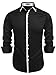 Coofandy Men's Contrast Color Button Down Dress Shirts Casual Shirts