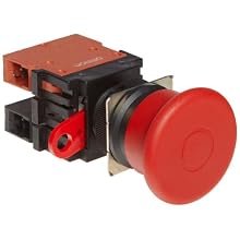 Omron A22E-M-02 Emergency Stop Operation Unit and Switch, Screw Terminal, IP65 Oil-Resistant, Non-Lighted, Push-Lock Turn-Reset Operation, Red, 40mm Diameter, Double Pole Single Throw Normally Closed Contacts