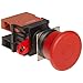 Omron A22E-MP-02 Emergency Stop Operation Unit and Switch, Screw Terminal, IP65 Oil-Resistant, Non-Lighted, Push-Lock Turn-Reset Operation, Red, 40mm Diameter, Double Pole Single Throw Normally Closed Contacts