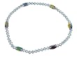 Anklet - A80 - Stretch - Swarovski (tm) Crystal and Fire Polished Glass Beads ~ Indian Sapphire (Denim Blue)