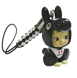 キュージョン『ローズオニールキューピー×ロディ』ラッキーカラー根付ストラップ・ブラック