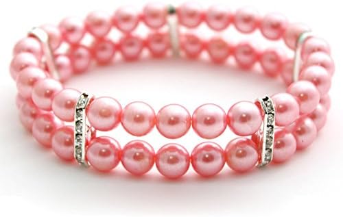 Multi-layer Faux Pearls Pet Cat Dog Necklace Collar Jewelry (rose red, S)