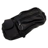 Echt Leder Bauchtasche in schwarz Bauch Tasche Gürteltasche Neu