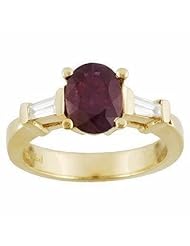 18K Yellow Gold Ruby and Diamond Ring -- LIFETIME WARRANTY