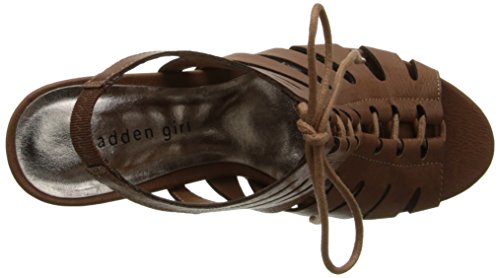 Madden Girl Womens Margooo Wedge Sandal Cognac Paris M