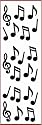 Black Music Note Stickers