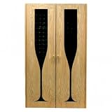 Vinotemp Vino-700champ-ch 440 Bottle Carved Wine Cellar With Champagne Glass Design - Glass Doors / Cherry Cabinet