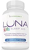 LUNA Kids (60 Tabs) - #1 Natural Sleep Aid for Children 4+ and Sensitive Adults - Herbal, Gentle & Safe Sleeping Pill (Made with Melatonin, Valerian, Chamomile, Lemon Balm & More) - Lifetime Guarantee