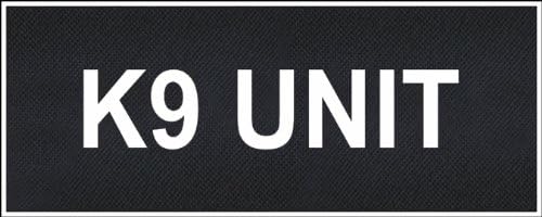 "K9 Unit" Large nylon velcro patches by Dean &amp; Tyler.