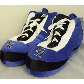 Colorado Rockies MLB Wrapped Logo Plush Sneaker Slippers - M