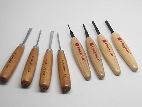Flexcut MT100 Ramelson USA 8pc Woodcarving Tools Micro Bent Chisels