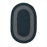 Banded Wool Blend Dark Green / Oatmeal Braided Rug Size: Oval 6 x 9