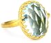 Kevia “Rococo” Rose Cut Oval Blue Topaz Lace Bezel Ring, Size 6