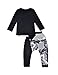 LaLaMa Kids Clothes Spots Harem Pants Casual Boys Outfits Sets Top T-Shirt 1-7Y (1-2 Years, Black 1)