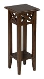 Side Table with Cross Brown Finish
