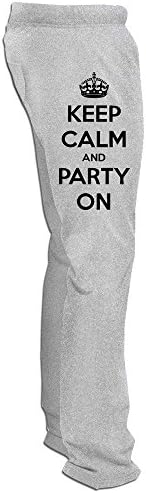 Victoyan Men's Keep Calm And Party On - Stayflyclothing.com Fashion Sweatpants 3X Ash