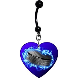 Heart Hockey Puck Belly Ring