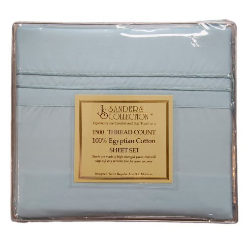 JS Sanders 1500 Series Sheet Set Full Size Aqua Cheap Low! Egyptian