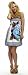 Curve Appeal Silky Satin Print Dress w/ Jewelry Halter in Turquoise, Size: M