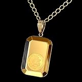 【金貨 ペンダント ネックレス 純金】 テディベア金貨 1/30オンス 2012年製 四角金枠 Loveペンダント クック諸島政府発行 金貨 コイン ネックレス 〈チェーン45cm 〉