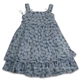 Pampolina Blue White Polka Chiffon Dress