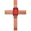14K Rose Gold Ruby Cross Pendant