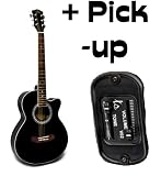 Produkt-Bild: Elektro Akustik Westerngitarre schwarz mit Pickup Tonabnehmer