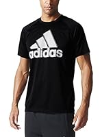 adidas Camiseta Manga Corta Training Base Plain Logo Tee (Negro)