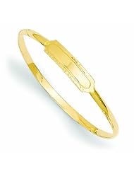 Genuine 14K Yellow Gold Slip-On 5.5Inch Baby Id Bangle Bracelet 4 Grams Of Gold 100% Satisfaction Guaranteed.