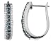Blue and White Diamond 1.0 Carat (ctw) Earrings in 14K White Gold