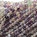 Purple & Clear Fluorite 4mm Round Beads / 15 Inch Strand