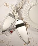 Pearl White Heart Design Cake Server Favors (Set of 10) - Baby Shower Gifts & Wedding Favors
