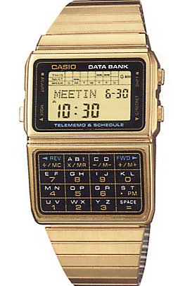 Casio - DBC-610GA-1DF - GOLD - 50 Memoires - World Time - Montre Calculatrice - Montre Homme - Quartz Digitale - Bracelet Acier