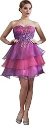 Beaded Sweetheart Organza Prom Dress/Mini Dress 