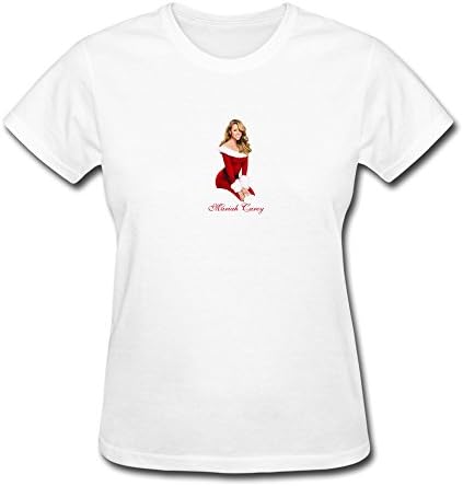 Kuangshi Women's Mariah Carey O-neck T-shirts XS White
