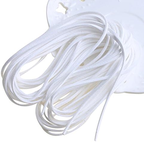 Suede Flat Leather Rope Cord Wire Lace String Necklace Jewelry DIY 1Pack 1M(white)