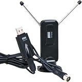 Produkt-Bild: August DTA225B Verst&auml;rkter DVBT Antenne - Tragbarer Fernseher Stabantenne mit Signal Verst&auml;rker f&uuml;r DVB-T Tuner Stick / Digital TV / DAB - Mit Saugfu&szlig; und Clipfu&szlig;