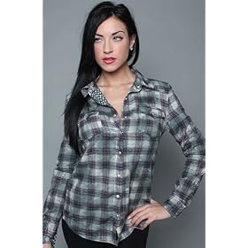 Buy Blank Denim The Plaid Semifit Shirt in Harry Ball,Tops (L S) for Women by blank apparel