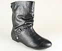 Leatherette Round Toe Boot