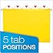 Pendaflex Reinforced Hanging File Folders, Letter Size, Yellow, 1/5 Cut, 25/BX (4152 1/5 YEL)