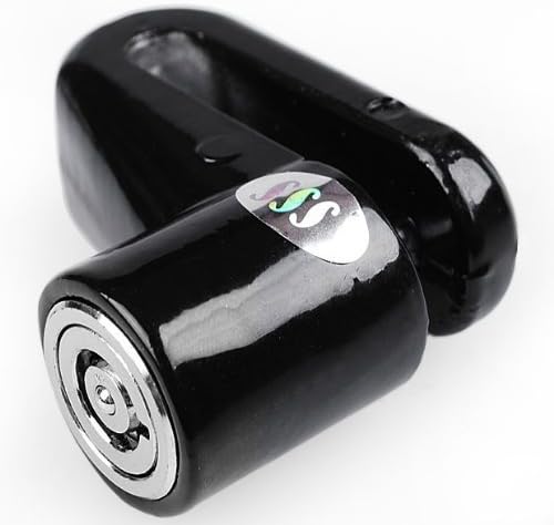 PorsQue® Portable Mini Security Bike Lock Anti-theft Disc Brake Lock for Bicyle Mountain Bike Scooter Bike Motorcycle with Two Keys (Black)