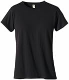 ECOnscious Women's 100% Organic Cotton Short Sleeve Tee (Black, Small)