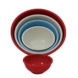 Faringdon Set of 5 Mixing Bowls red cream and blue