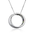 Sterling Silver Multi-Gemstone Accent Circle Pendant, 18