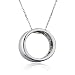 Sterling Silver Multi-Gemstone Accent Circle Pendant, 18″