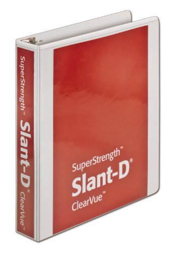 Cardinal 10400 Clearvue Premium Slant-D Vinyl Presentation Binder, 1-1/2 Capacity, White