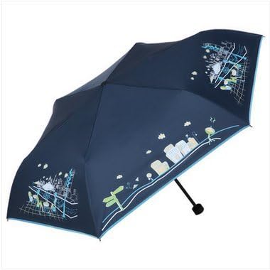 Black glue Portable Folding Sunny umbrellas UV protection£¬City Blue