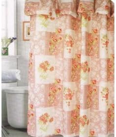 Fabric Shower Curtain with Balloon Valance