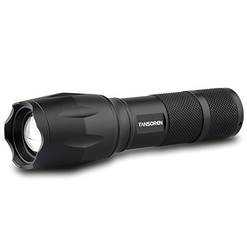 TANSOREN® Zoomable LED 900 Lumens Ultra Bright Tactical Waterproof Handheld Flashlight Bike Headlight Taillight Rechargeable 18650 Battery Charger
