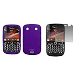 EMPIRE Purple Silicone Skin Case Cover + Screen Protector for Verizon Black ....